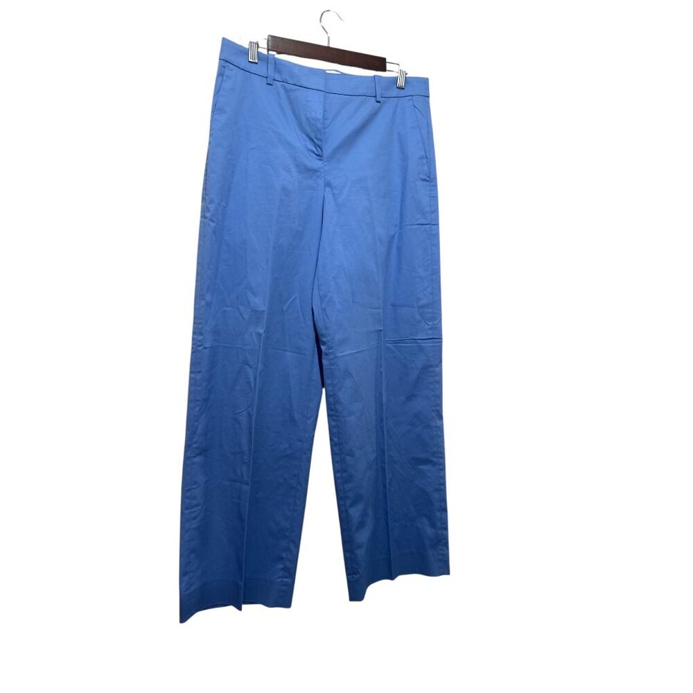 JCREW Wide Leg Chino Trousers Pants Womens 8 Blue Flare Nautical Classic Office - Picture 11 of 11